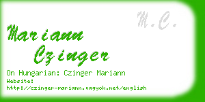 mariann czinger business card